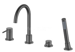 Oliveeka Смеситель на борт ванны Y OL-669017-BGM матовый оружейный металл – фотография-1