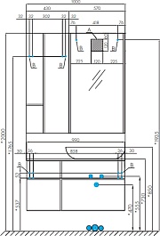 Акватон Мебель для ванной Мишель 100 с гранитной столешницей дуб эндгрейн/белый – фотография-15