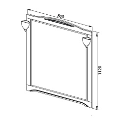 Aquanet Зеркало для ванной "Луис 80" белое/серебро (186177) – фотография-2
