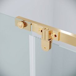 Grossman Боковая стенка Pragma 80x195 профиль золото сатин стекло прозрачное – фотография-9