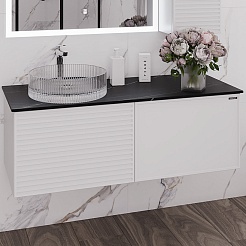 Comforty Тумба с раковиной Геленджик 120 подвесная белая матовая – фотография-1