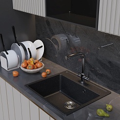 Mixline Мойка кухонная ML-GM15 черная – фотография-4