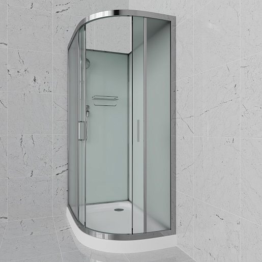 Frank Душевая кабина F418L M Brilliant без крыши профиль хром стекло матовое – фотография-2
