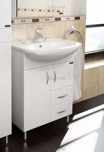 СанТа Тумба для умывальника Сити 60 с ящиками – фото, картинка, фотография-1