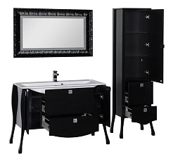 Aquanet Мебель для ванной "Мадонна 120" черная с кристаллами Swarovski (168916) – фотография-6