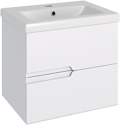 Runo Тумба под раковину Стокгольм 60 подвесная белая – фотография-1