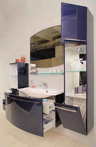 Акватон Шкаф-пенал для ванной Севилья гранат – фотография-4