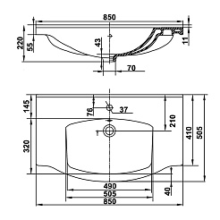 Керамин Умывальник Арктик 85 – фотография-3