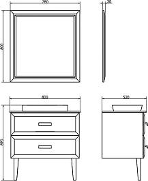 Comforty Мебель для ванной Империя 80 с графитовой столешницей белая – фотография-15