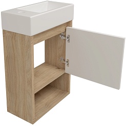 Teymi Тумба под раковину Nura 37 подвесная дуб/белый – фотография-4