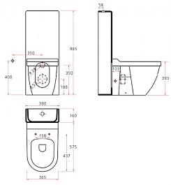 Creavit Унитаз-монолит Dream DR350.00100 – фотография-3
