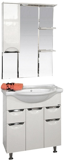 Misty Зеркальный шкаф Жасмин 75 L белый, эмаль – фотография-2