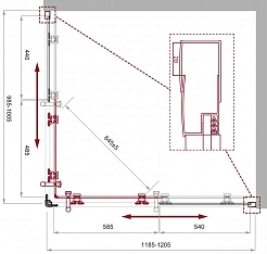 BelBagno Душевой уголок Uno 120/100 UNO-195-AH-2-120/100-C-NERO стекло прозрачное – фотография-3
