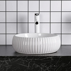 Ceruttispa Раковина накладная 40.5 CR0007 белая – фотография-4