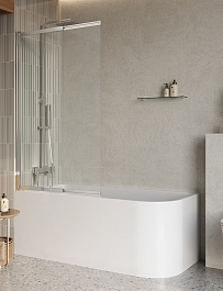 BelBagno Шторка на ванну 100/145 LUCE-VF-11-100/145-C-Cr – фотография-1