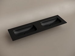 Ceramicanova Мебельная раковина Grace 161 с двумя чашами CN7023MBwx чёрный матовый – фотография-4