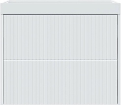 Vivon Тумба под раковину Kristi 70 подвесная белая матовая рифленая – фотография-1