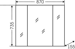 СанТа Зеркальный шкаф Стандарт 90 трельяж фацет белый – фотография-10