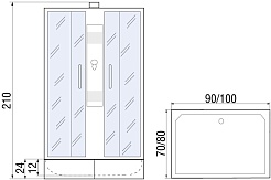 River Душевая кабина Quadro 100/80/26 MT б/к – фотография-9