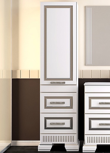 Opadiris Шкаф-пенал для ванной "Оникс L" серебряная патина – фото-1