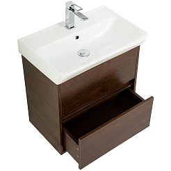 BelBagno Тумба с раковиной Neon 50 с 2 ящиками подвесная Rovere Scuro – фотография-3