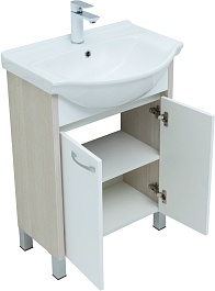 Aquanet Тумба под раковину Донна 60 белый дуб/белая – фотография-6