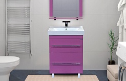 Misty Тумба с раковиной Елена 60 розовая – фотография-4