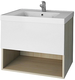 Dreja Тумба для умывальника Perfecto 60 подвесная, дуб/белый – фотография-1