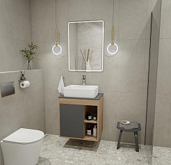 Teymi Тумба с раковиной Nura 60 дуб эврика/графит матовый T60529 раковина T50310 – фотография-3