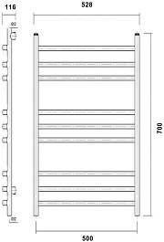 Domoterm Полотенцесушитель Калипсо П9 500x700 белый – фотография-4
