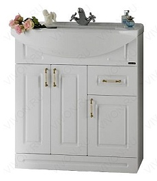 Водолей Мебель для ванной Капри 75 L белая – фотография-3