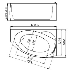 Фэма Ванна из литьевого мрамора Аделина 170 левая – фотография-4