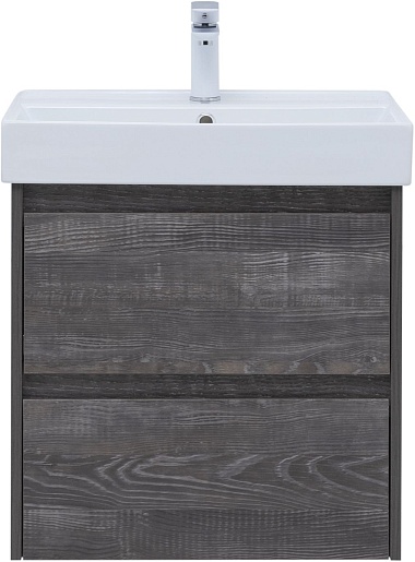 Aquanet Тумба с раковиной Nova Lite 60 подвесная дуб серый – картинка-3