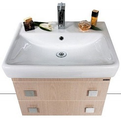 Водолей Тумба с раковиной Квадро 60 дуб – фотография-2