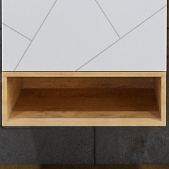 Бриклаер Мебель для ванной Кристалл 60 с нишей белая/дуб бунратти – фотография-8