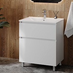 Teymi Тумба с раковиной Laina 70 белая матовая – фотография-4