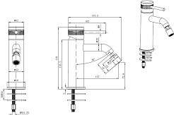Allen Brau Смеситель для биде Priority 5.31A04-31 (с донным клапаном) черный матовый – фотография-11