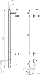 Domoterm Полотенцесушитель электрический Танго DMT 109-V2 14x92 EK L хром – фотография-4