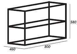 Cezares Каркас под раковину двухъярусный Cadro 80 Nero – фотография-2