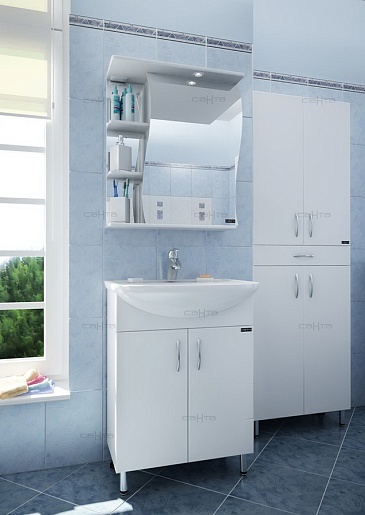 СанТа Зеркальный шкаф Волна 55 R свет – фотография-2