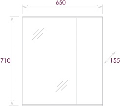 Onika Зеркальный шкаф Марбл 65.00 мрамор/камень бетонный – фотография-7