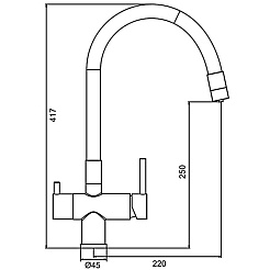 Gappo Смеситель для кухни G4398-39 оружейная сталь – фотография-3