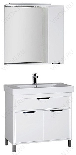 Aquanet Зеркальный шкаф "Гретта 100" белый (179208) – картинка-5