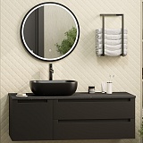 Brevita Мебель для ванной Cargo 120 подвесная черная матовая