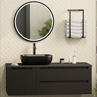 Brevita Мебель для ванной Cargo 120 подвесная черная матовая