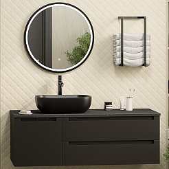 Brevita Мебель для ванной Cargo 120 подвесная черная матовая – фотография-1