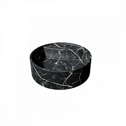 Teymi Раковина накладная в ванную Lina S D40 чёрный мрамор T50194 – фотография-9