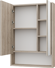 Misty Зеркальный шкаф Мускат 60 дуб галифакс белый – фотография-4