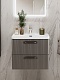 BelBagno Тумба с раковиной Due 50 подвесная Оружейная сталь ручки Матовый тёмный никель – фотография-33