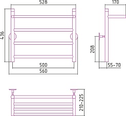 Стилье Полотенцесушитель Универсал-54 500х500 – фотография-2